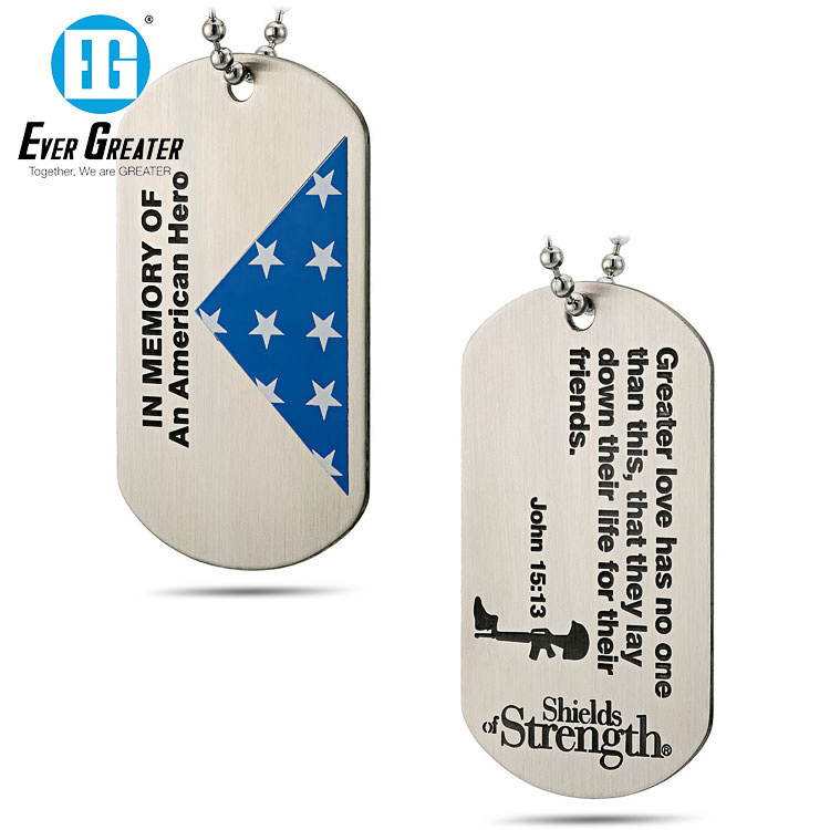 Customization Men Dog Tag Necklace Engraved Stainless Steel Dog Tags Pendant