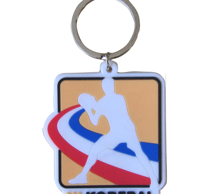 Custom Embossed 2D 3D Soft PVC Plastic Type Keychain Rubber with Keyring
