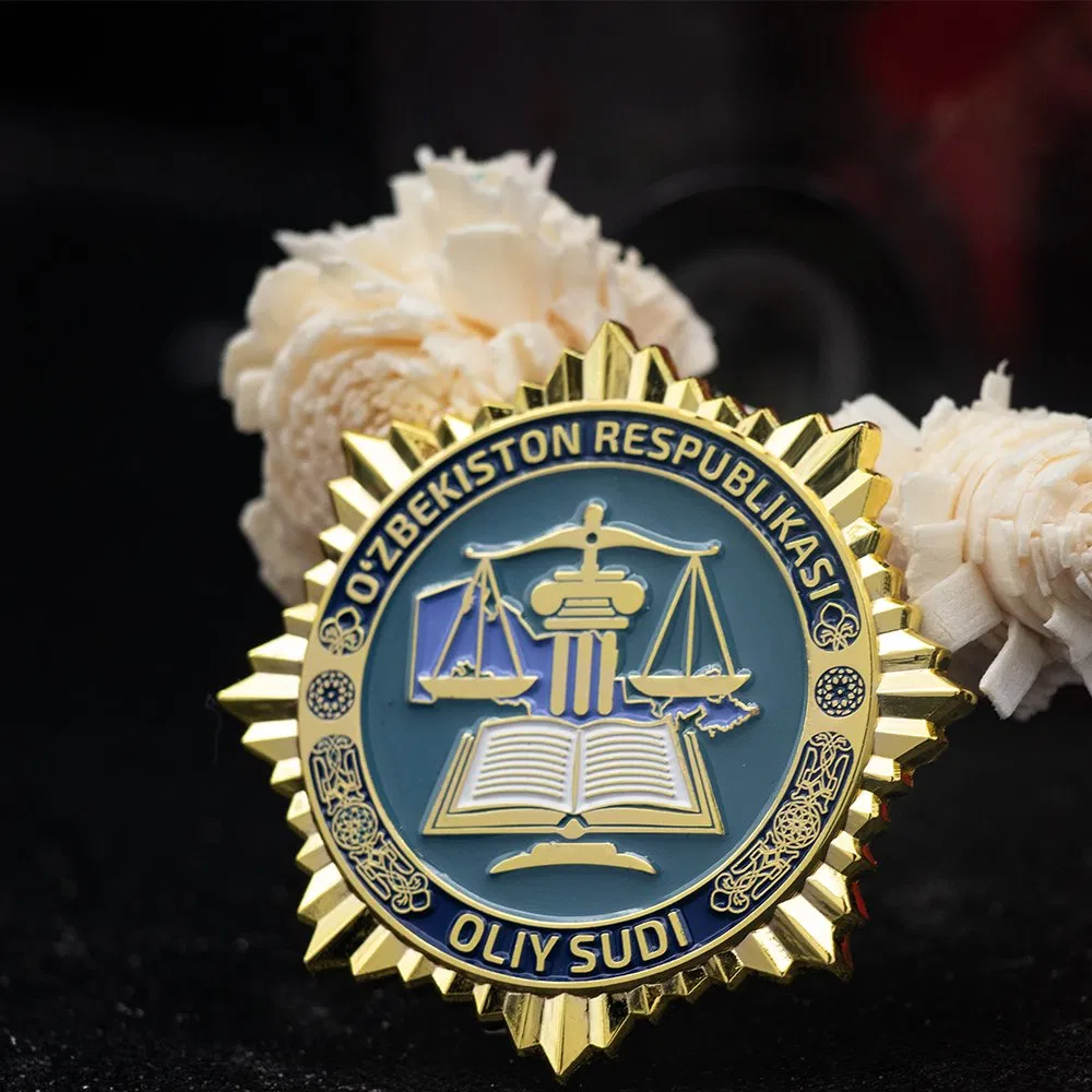 Manufacturer Wholesale Custom Soft Hard Enamel Military Korean Police Logo Badge with Wallet