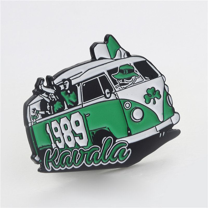 Fashion Soft Enamel Double Cross Flag Enamel Badge