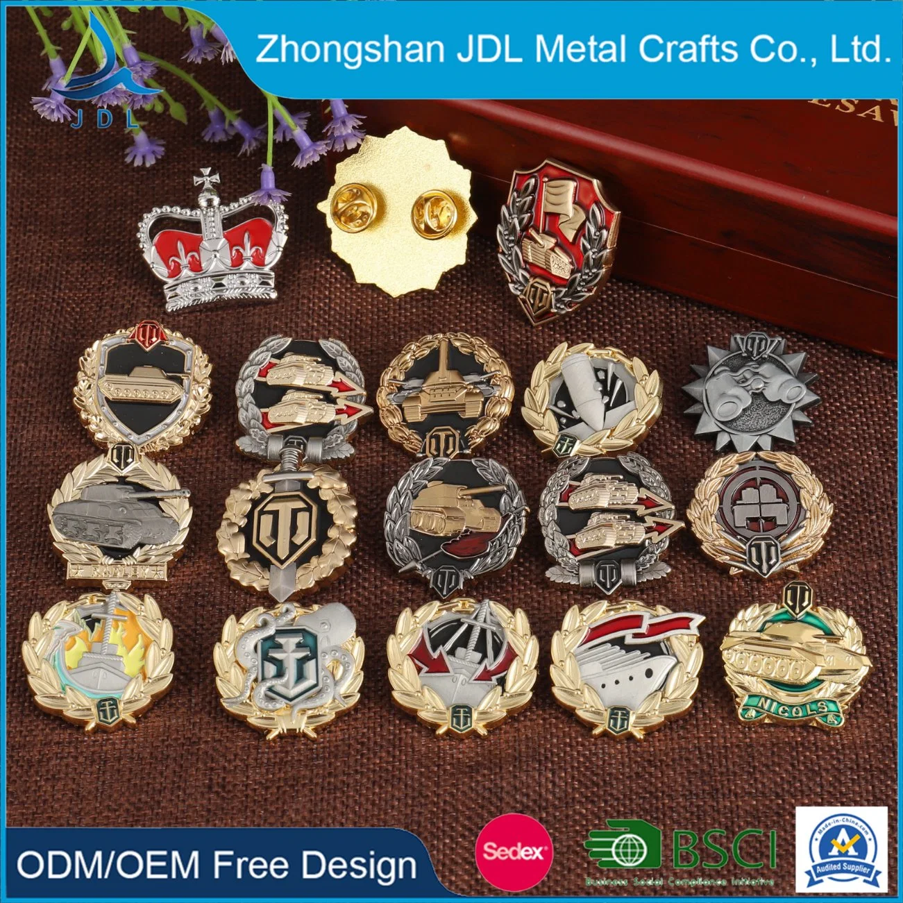 China Wholesale Custom Logo Football Kpop Anime Eagle Gold Poppy Cartoon Metal Craft Military Soft Football Hat Enamel Badge Brooch Safety Chest Flag Lapel Pins