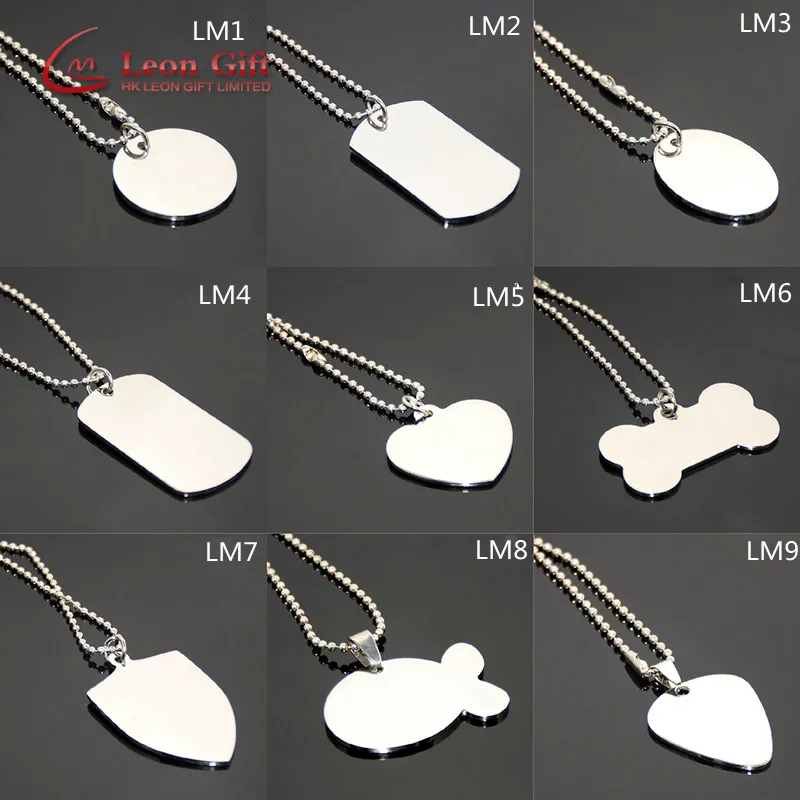 Polished Blank Necklace Dog Tag