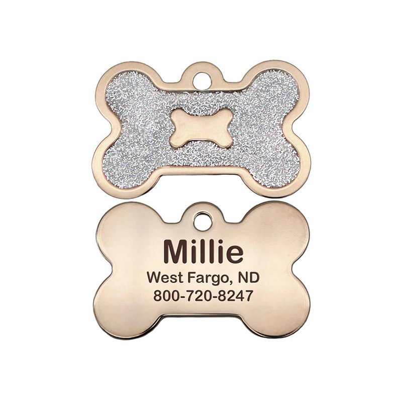 Personalized Dog ID Tags Custom Logo Accessories Pet Blank Bone Dog Tag