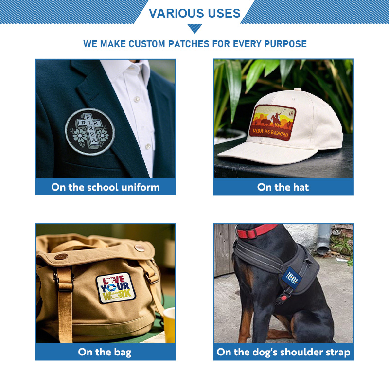 Good Quality Custom Name Logo Machine Woven Badges for School Uniform Clothing and Bag