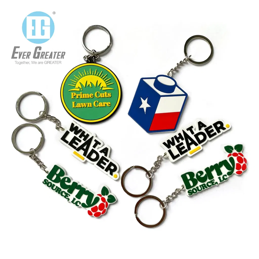 Custom Logo Key Chain PVC Embossed Rubber Keychains 2D /3D Soft PVC Keychain Cartoon Keyring