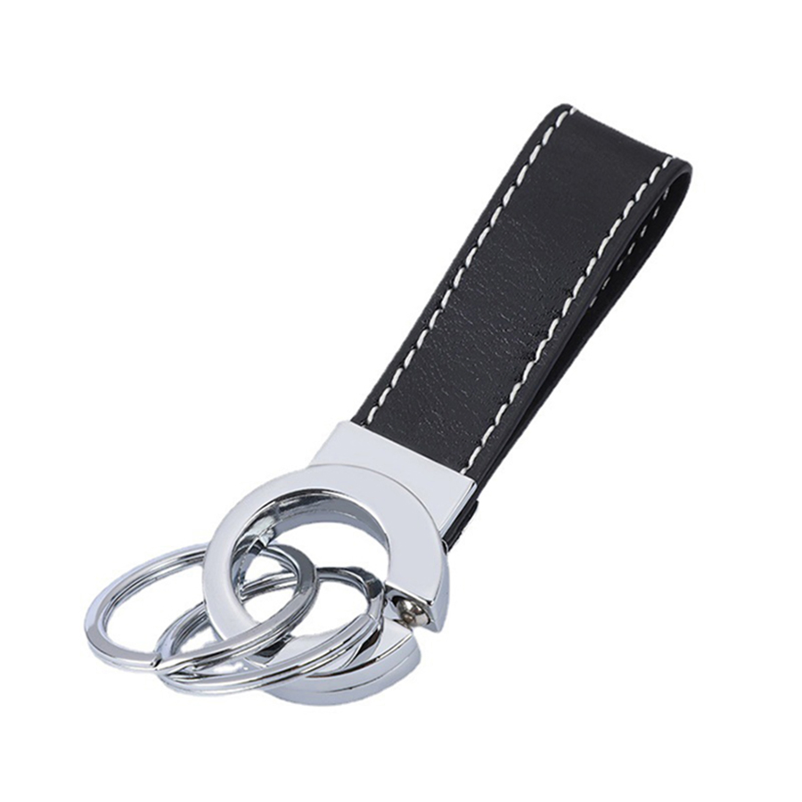 High Quality Zinc Alloy Metal Empty Custom Print Embossed Engraved Makeup Brand Car Logo Luxury Genuine Fashion PU Leather Key Chain