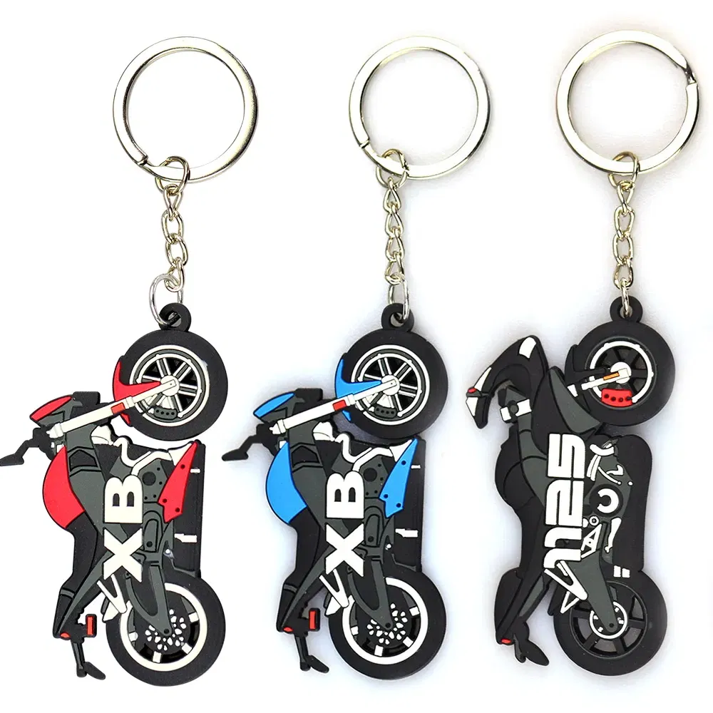 Custom Size No MOQ Flexible Rubber Key Chains 3D Embossed Logo Soft Rubber Keychain Business Gift PVC Key Tag Holder