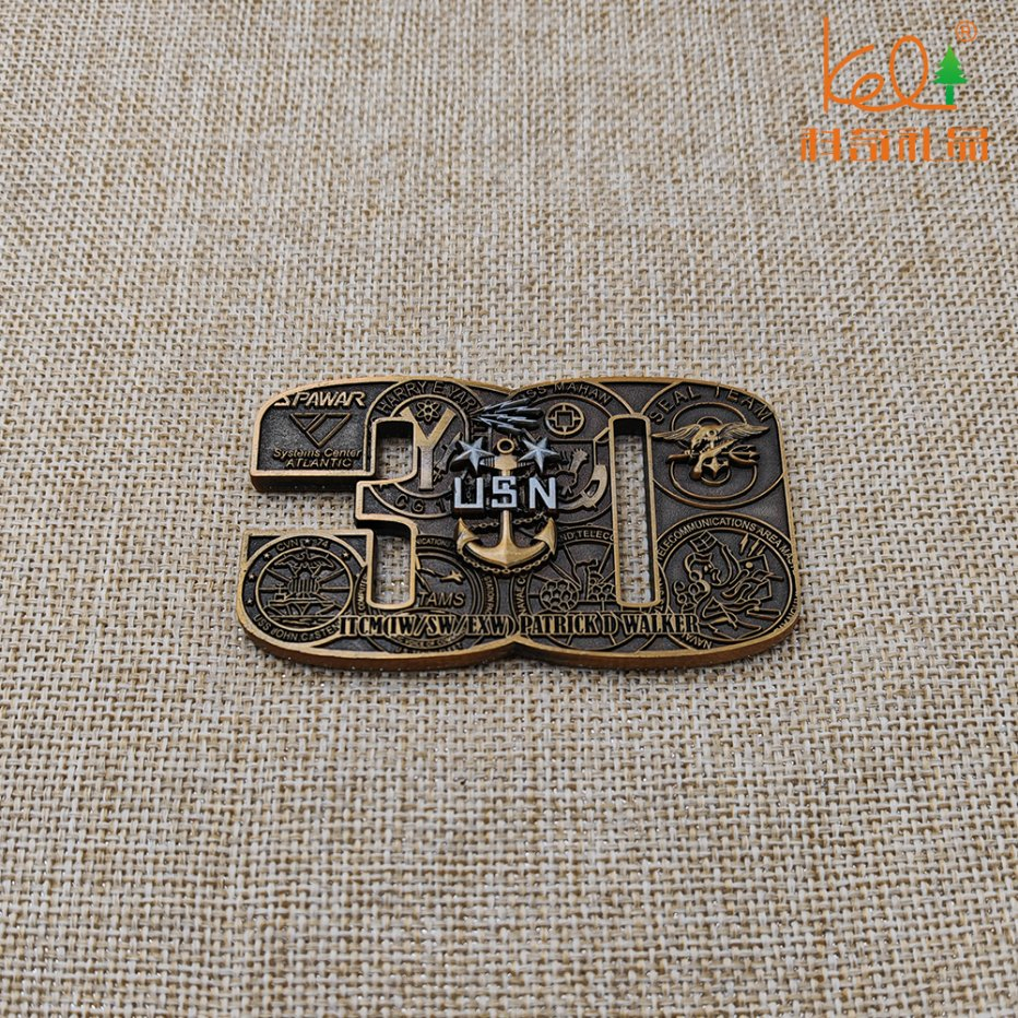 Gold Silver Two Tone Metal Military Style Challenge Antique Souvenir Coin