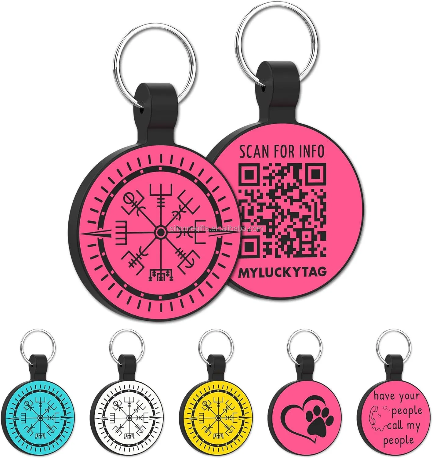 Custom Silicone Bone Dog Tag Personalized Pet ID Tag for Dogs