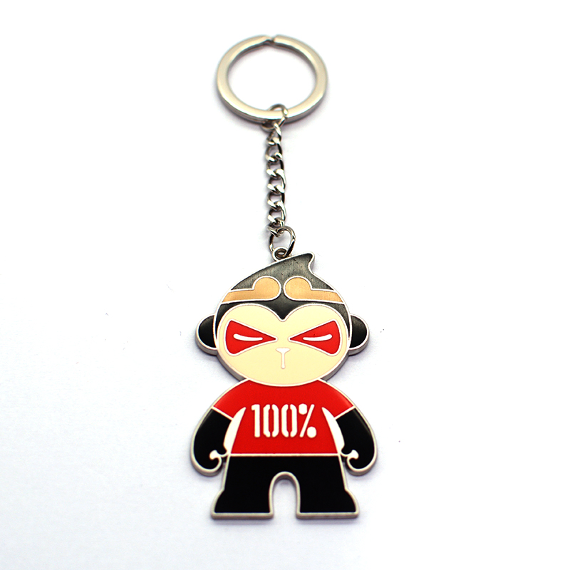 Factory Custom Made Nickel Plated Metal Alloy Soft Enamel Keychain Manufacturer Customized Promotional Gift Ornament Bespoke Animation Film Decoration Keyring