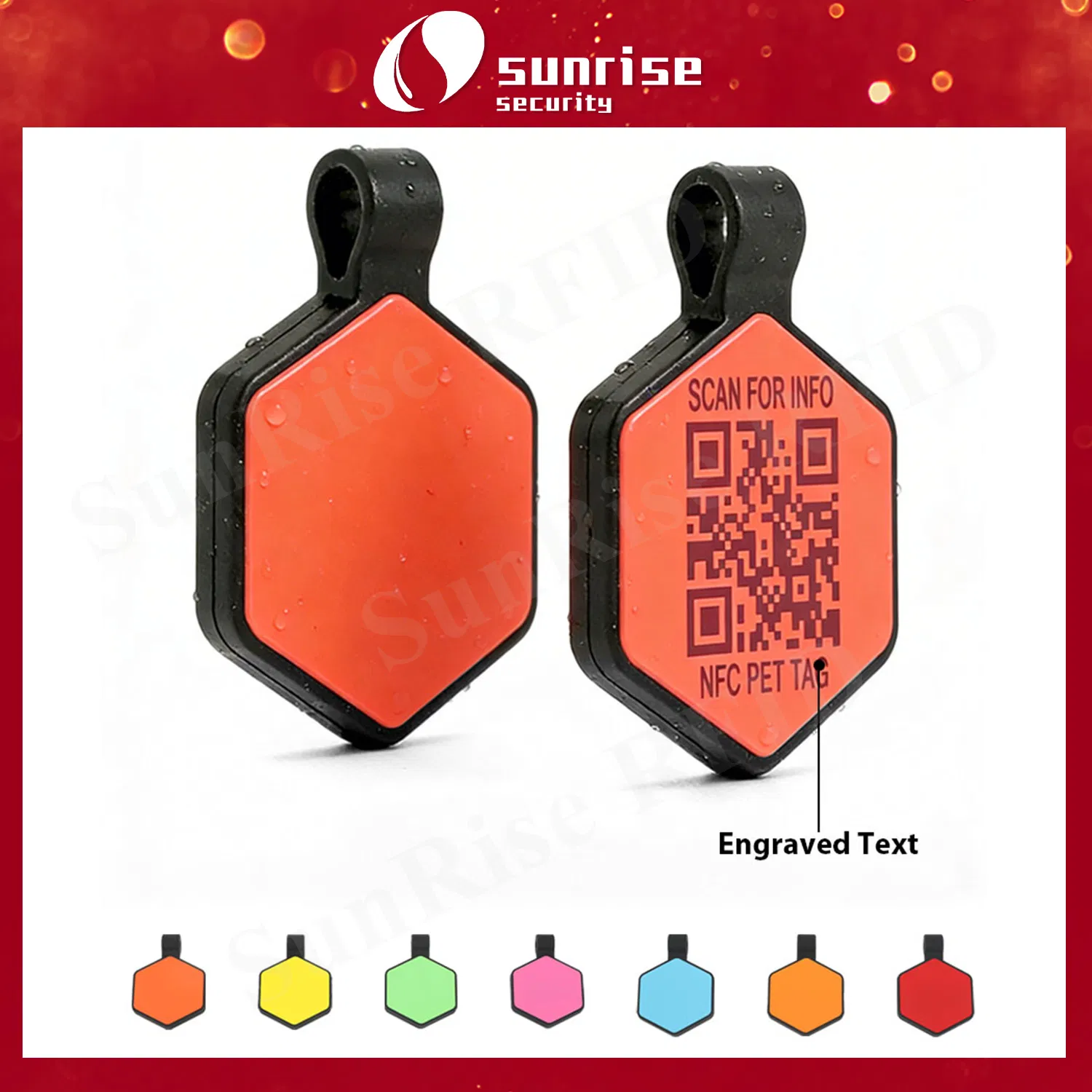 Wholesale Silicone NFC Smart Qr Code Pet Tag, Personalized NFC Tag with Pet Dog ID