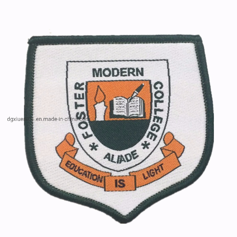 Custom Name Logo Merrow Border Computer Made Woven Badges Patches for School