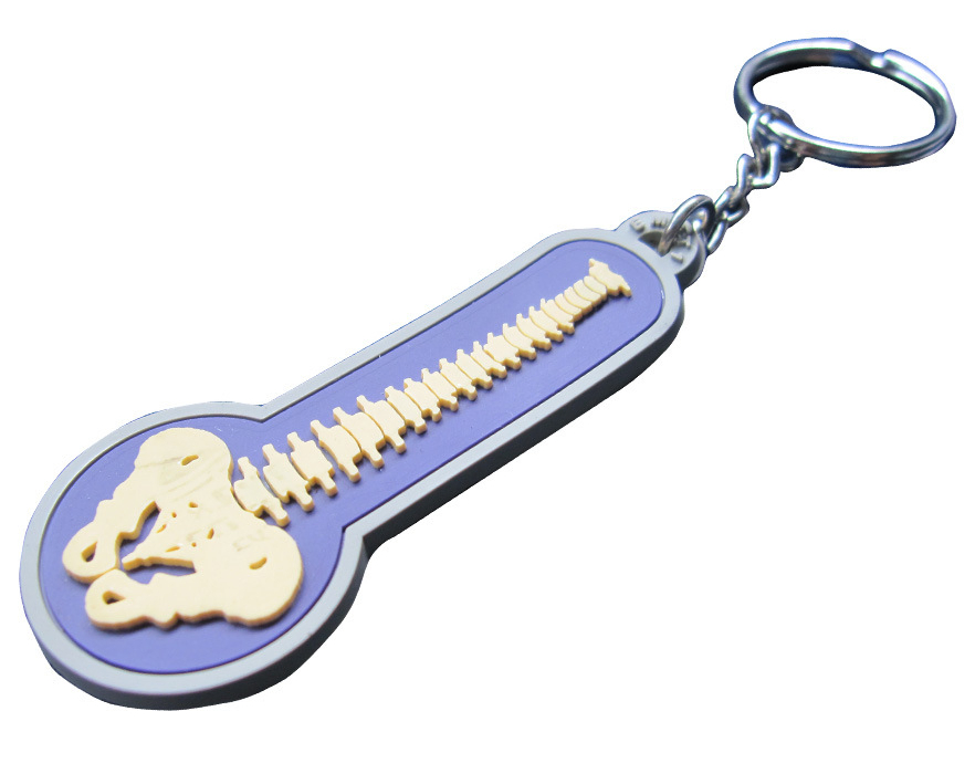 Custom Embossed 2D 3D Soft PVC Plastic Type Keychain Rubber with Keyring