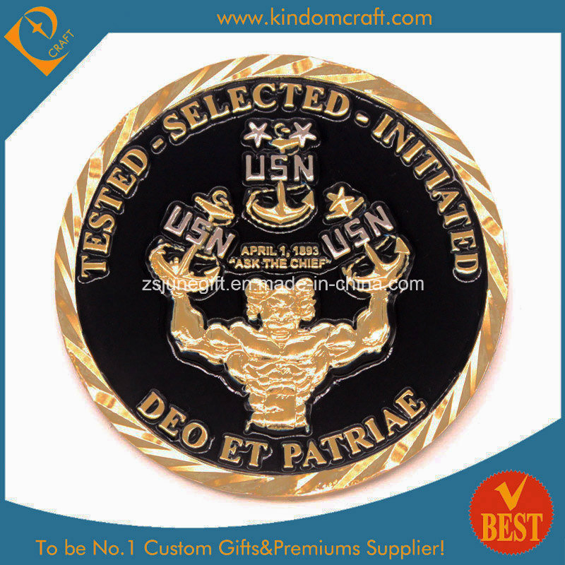 Promotion Stamping Metal Zinc Alloy Custom Enamel Challenge Souvenir Award Gold Coins