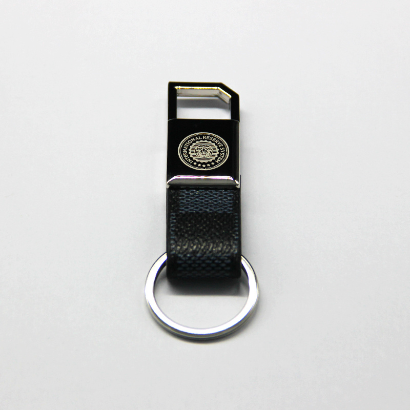 Custom Logo Key Chain Accessories Promotional Gift Woven PU Leather Metal Keychain