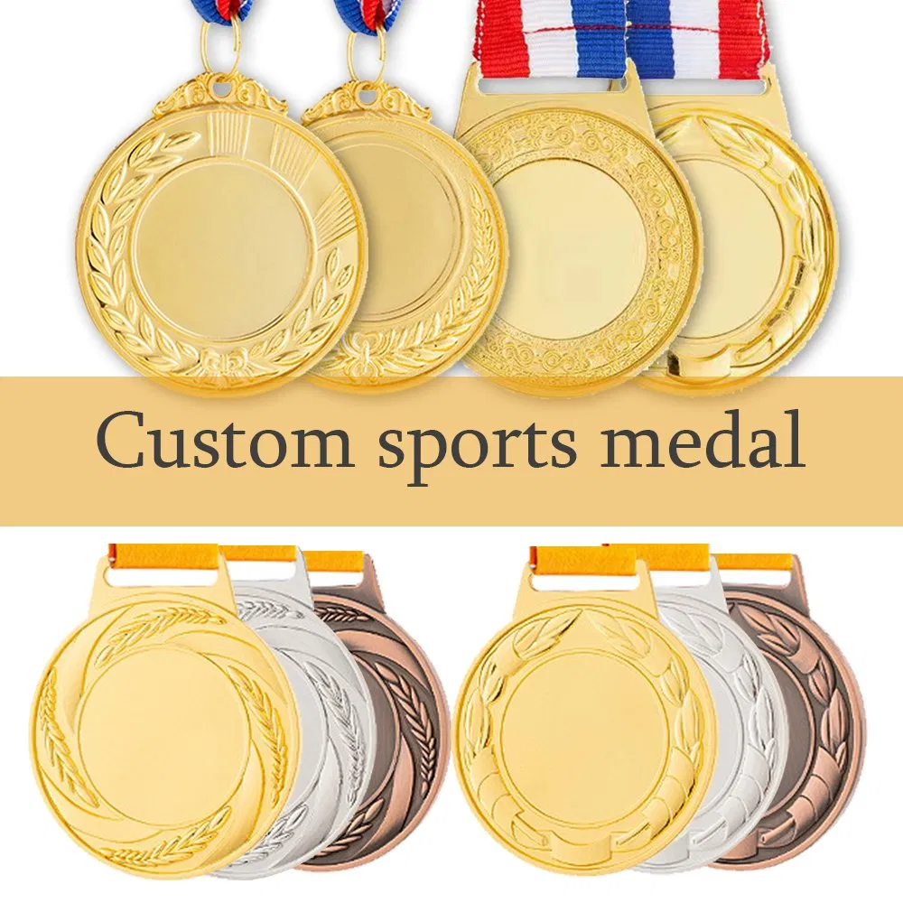 Sports Gold Award Marathon Cycling Running Finisher Souvenir Championship Medalla Commemorative Military Record Honor Badge Medals with Box
