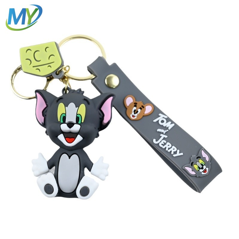 Custom Logo Keychain Embossed Rubber Keychain 2D 3D PVC Keychain