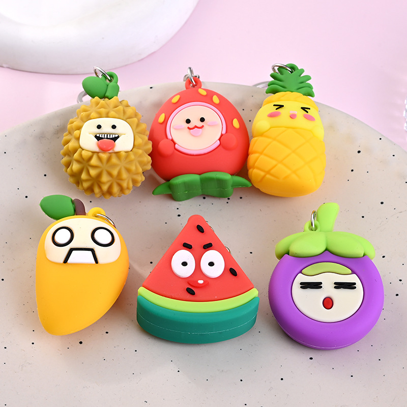 Custom PVC Keychain with 3D Soft Rubber Cartoon Embossed Logo Design Promotional Souvenir Style