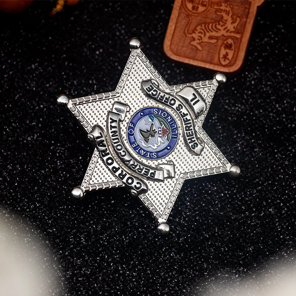 Manufacturer Wholesale Custom Soft Hard Enamel Military Korean Police Logo Badge with Wallet