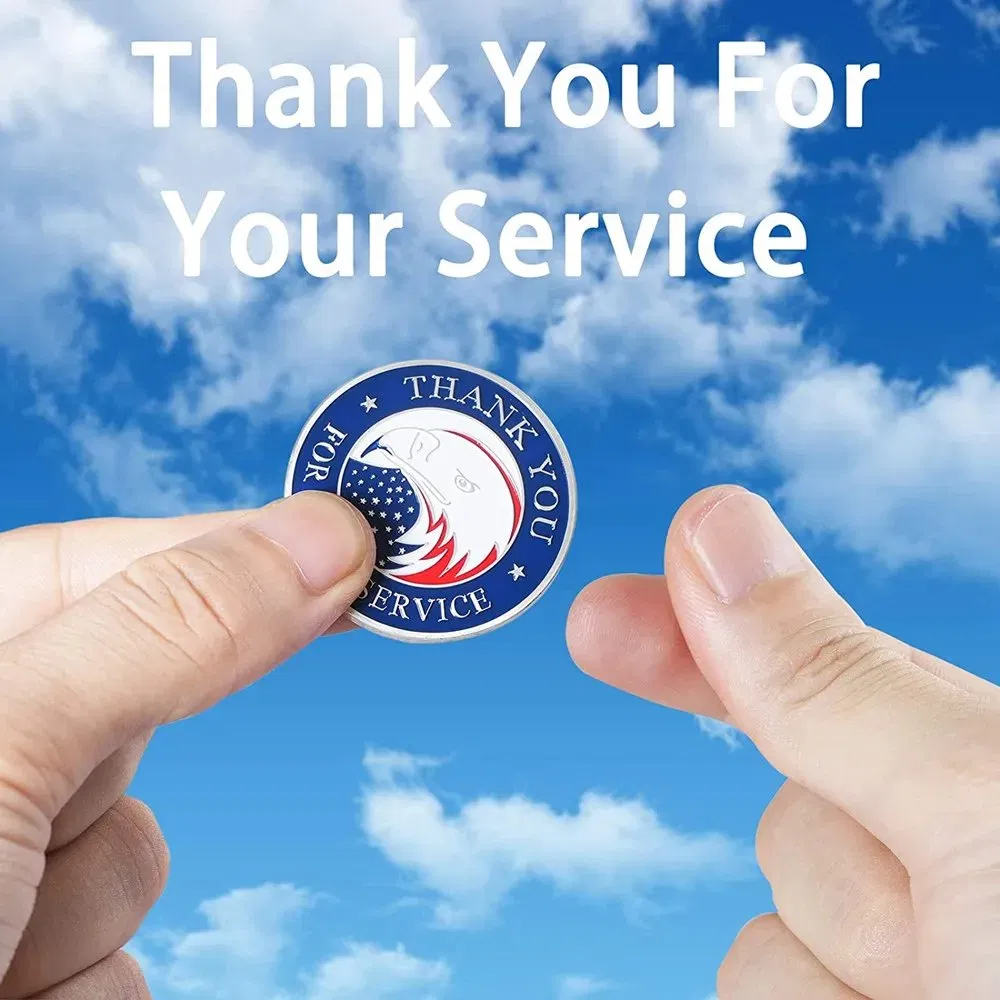 Factory Metal Coin No Minimum Custom Thank You for Your Service Challenge Coins