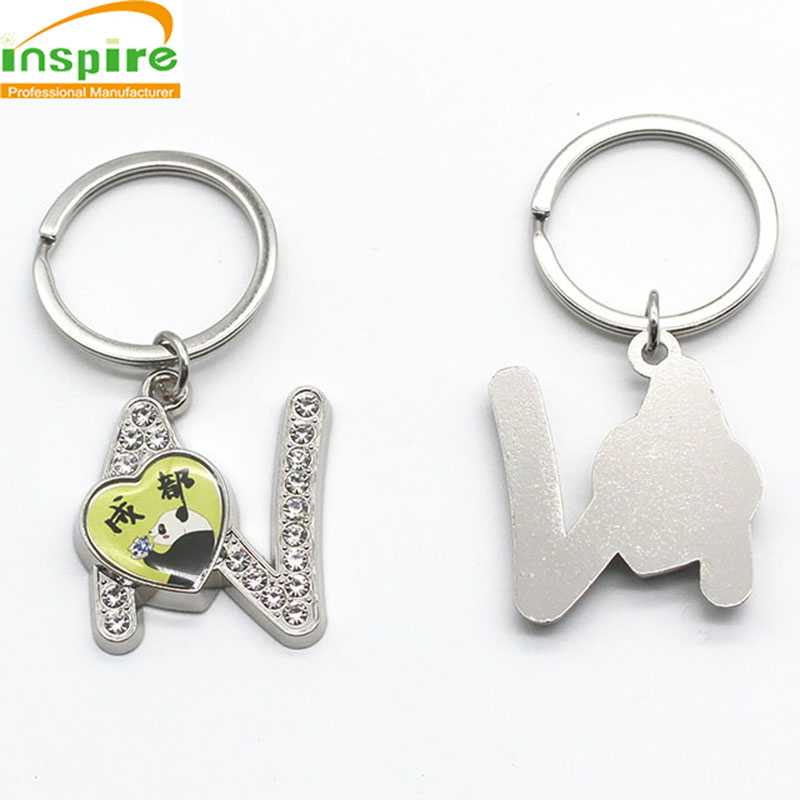 Custom Wholesale Souvenir Promotional Gift Free Samples Metal Letter Key Ring