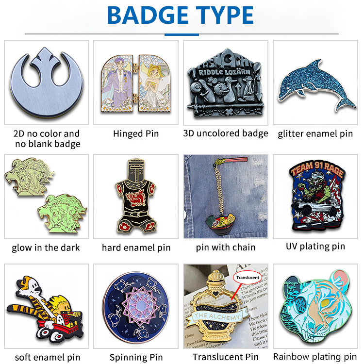 Enamel Pin Metal-Plated Magnetic Badge Free Design Logo Soft and Hard Custom
