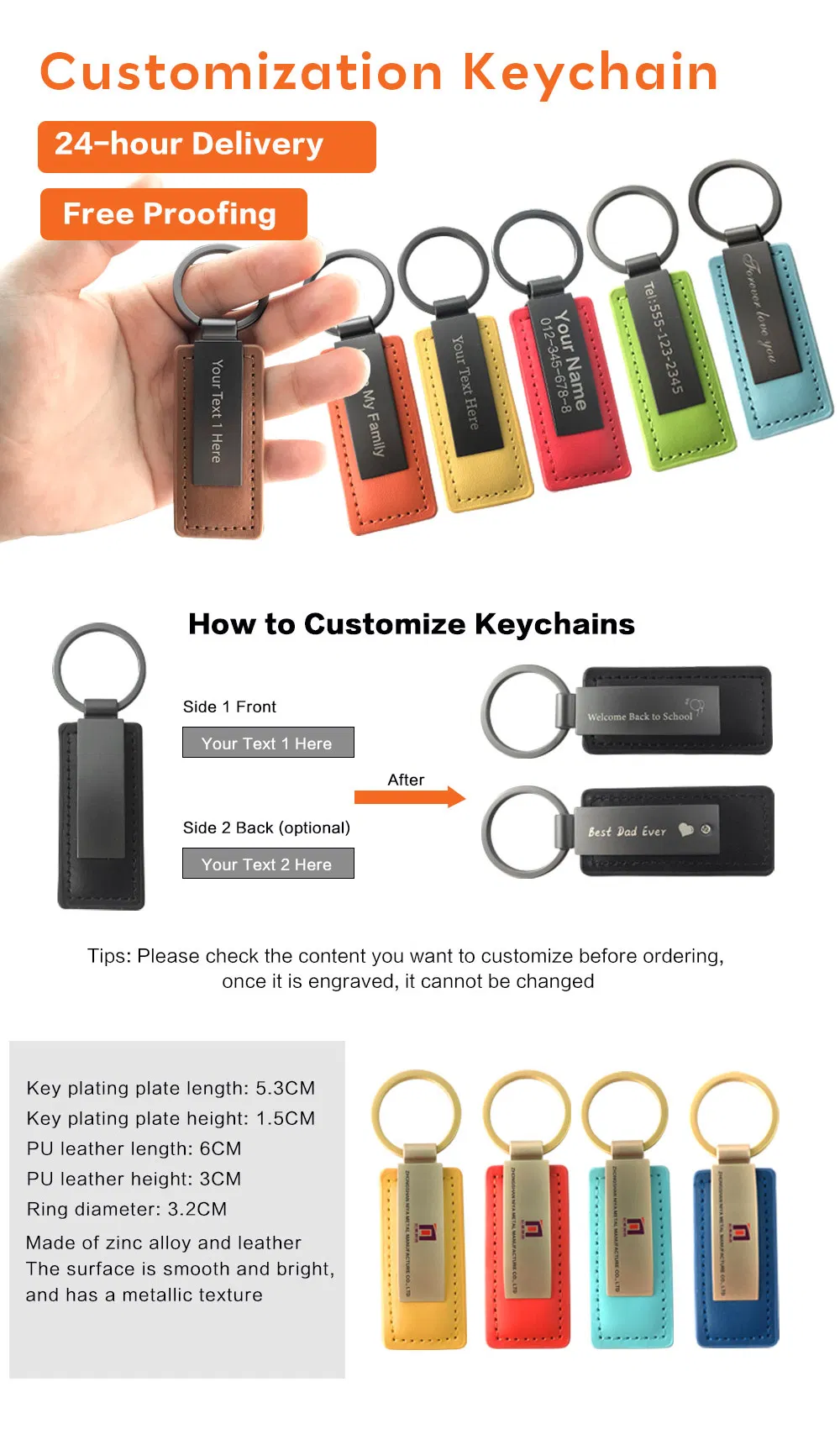 Leather Keychain Variety