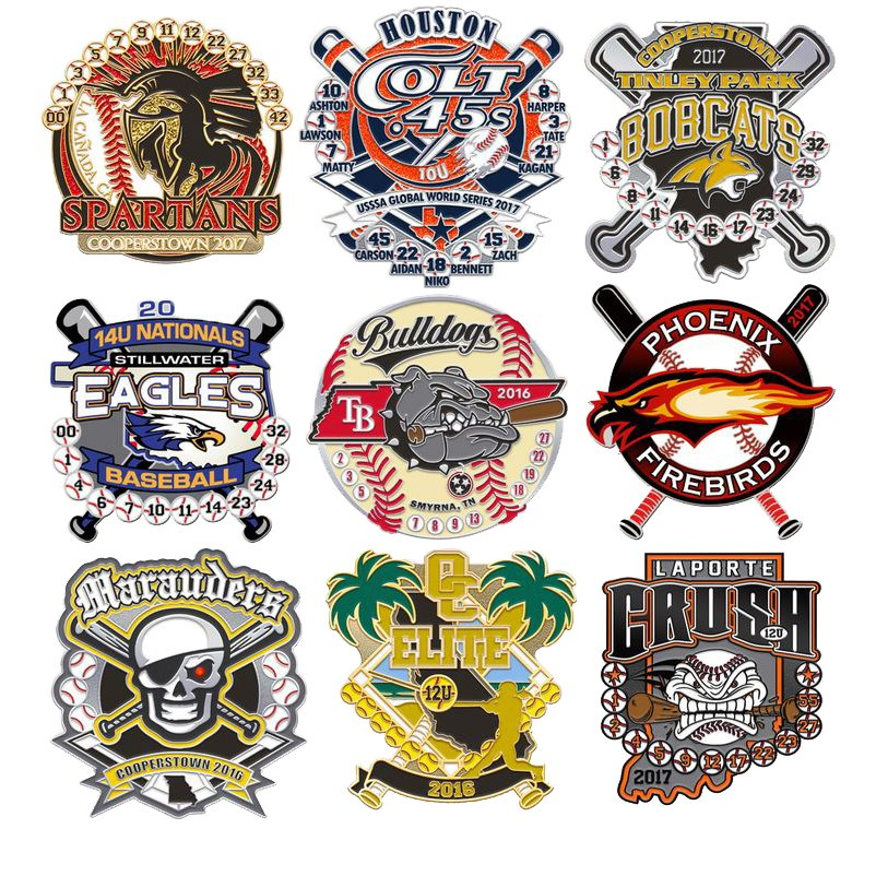 Wholesale No Minimum Custom Logo Metal Craft Emblem Fashion Anime Cartoon Metal Button Badge Soft Hard Enamel Metal Glitter Baseball Trading Lapel Pin