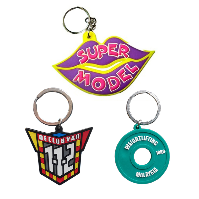 Promotional Metal Custom PVC Logo Personalized 3D Cute Key Holder Key Ring