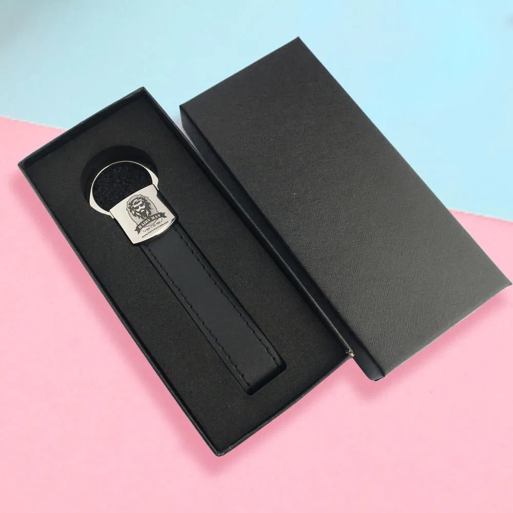 Personalized Metal Keyring with Sublimation Printed PU Leather and Custom 3D Logo for Promotional Gifts