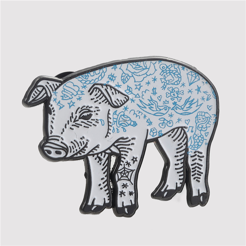 Fashion Soft Enamel Double Cross Flag Enamel Badge