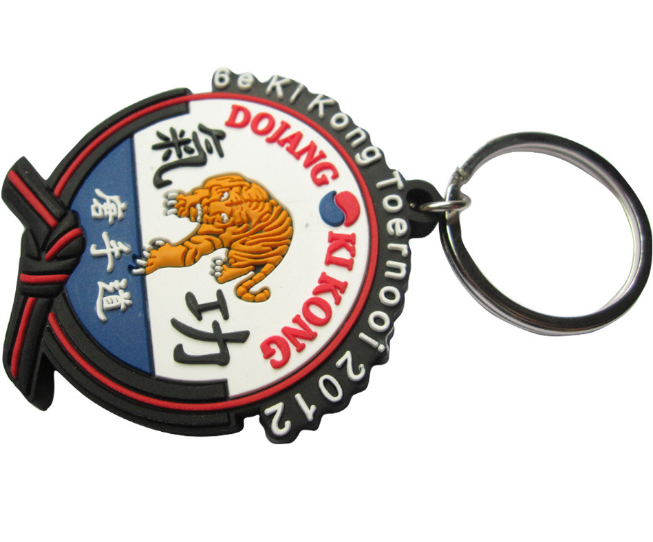 Custom Embossed 2D 3D Soft PVC Plastic Type Keychain Rubber with Keyring
