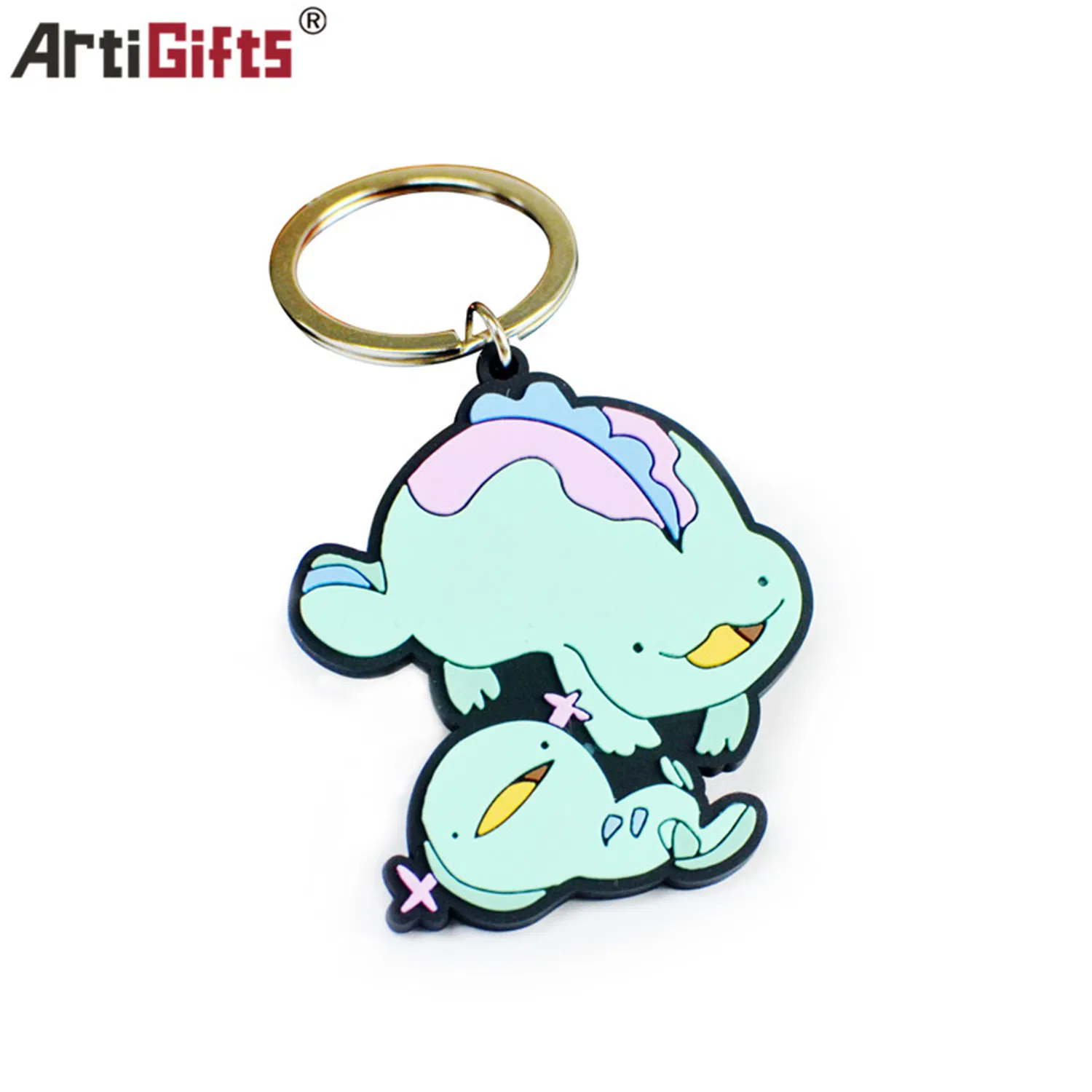 Colored PVC Coated Stainless Steel Rope Keychain