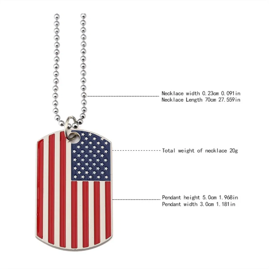 ID Paw Embossed Us National Flag Logo Customized Stainless Steel Pet Metal Crafts Dog Tag for Sale