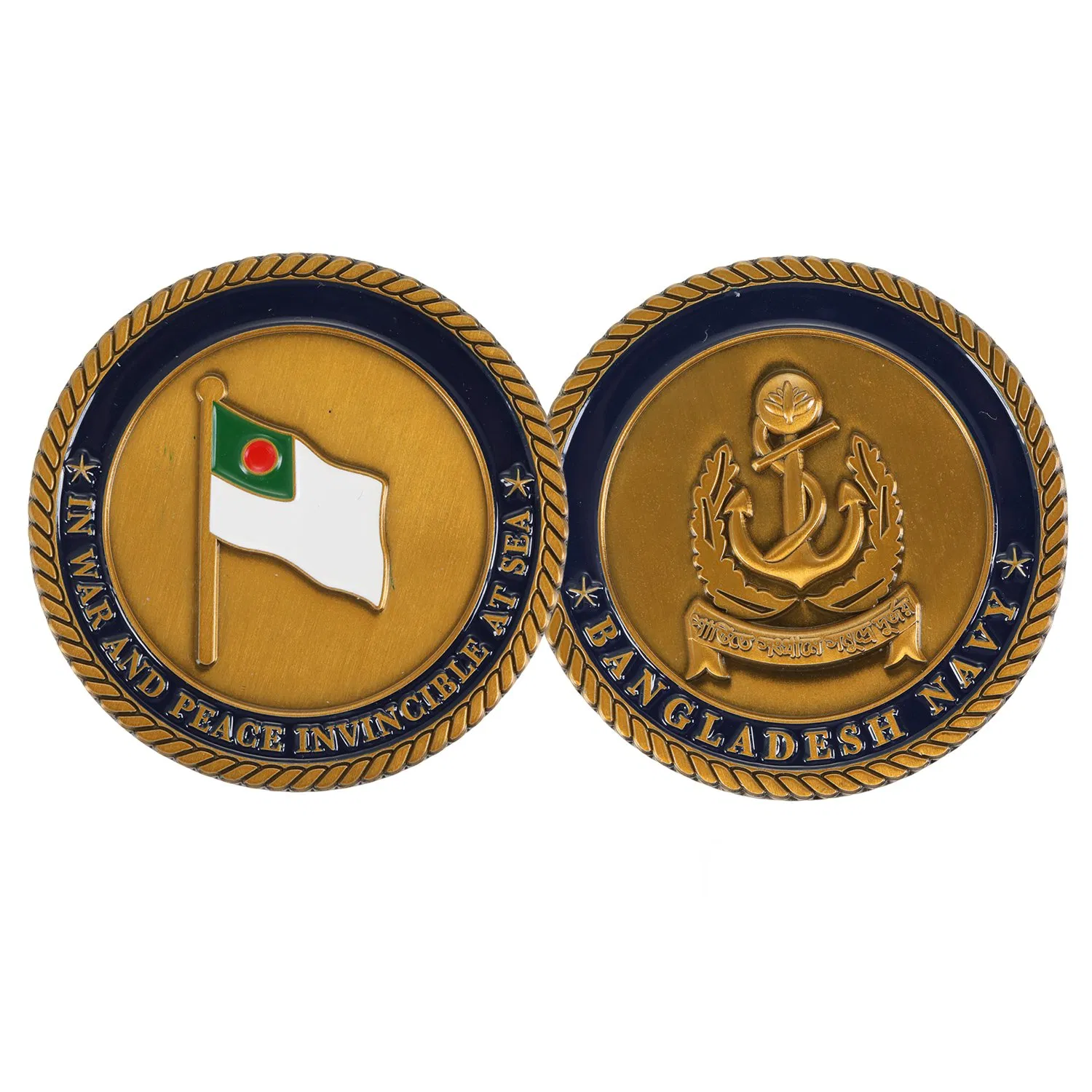 Custom 3D Antique Brass Bronze Plated Commemorative Coin Enamel Metal Challenge Coin