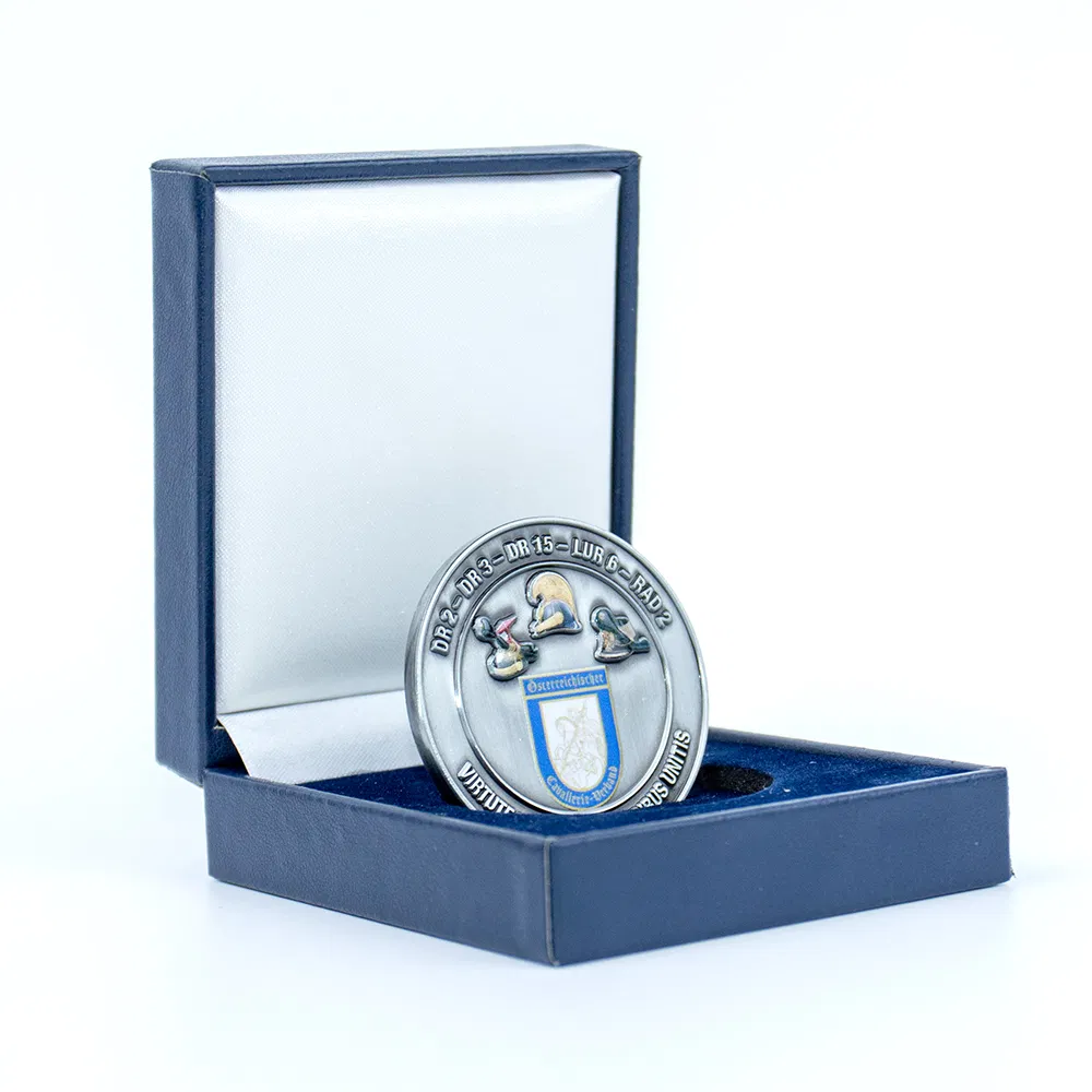 Custom Gold Plated &amp; Sandblasted Finish Military Army Challenge Coin