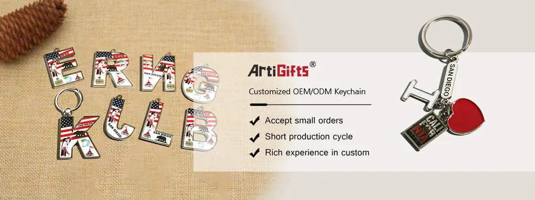 Epoxy Coated Enamel Metal Keychain