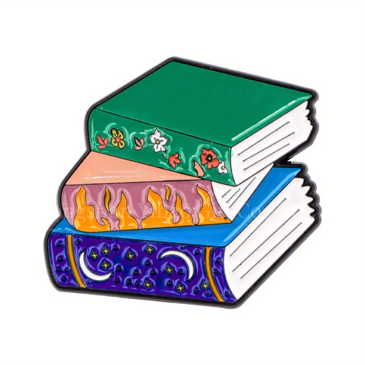 Manufacture Design Custom Shaped Metal Insignia Fashion Book Mark Magic Badge Bookish Enamel Lapel Pin Books for Clothes