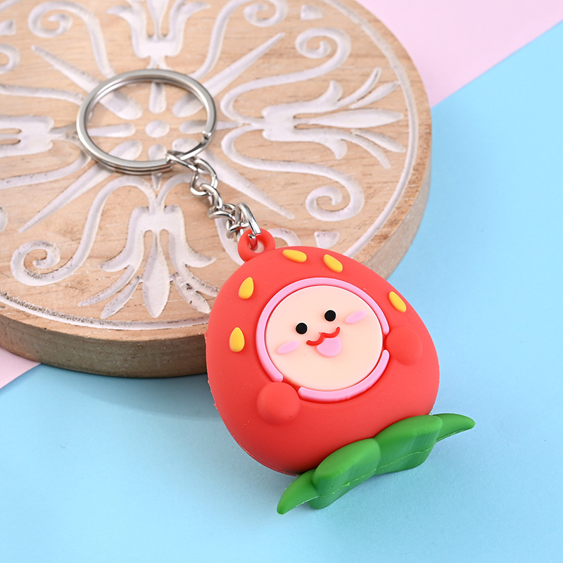 Custom PVC Keychain with 3D Soft Rubber Cartoon Embossed Logo Design Promotional Souvenir Style