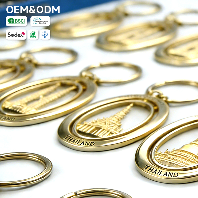 3D Embossed Japan FUJI Golden Keychain - Enamel Filled Chinese Landmark Tourist Souvenir Keychains