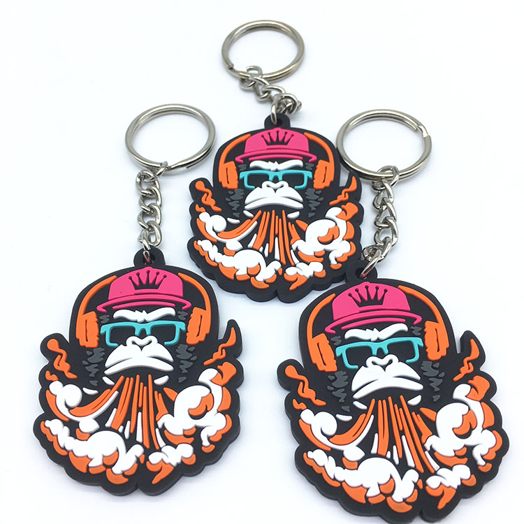 Custom Logo 2D Embossed Rubber Soft PVC 3D Print Promotional Keychains Car Keyring Personalized Customized Brand PVC Key Chain