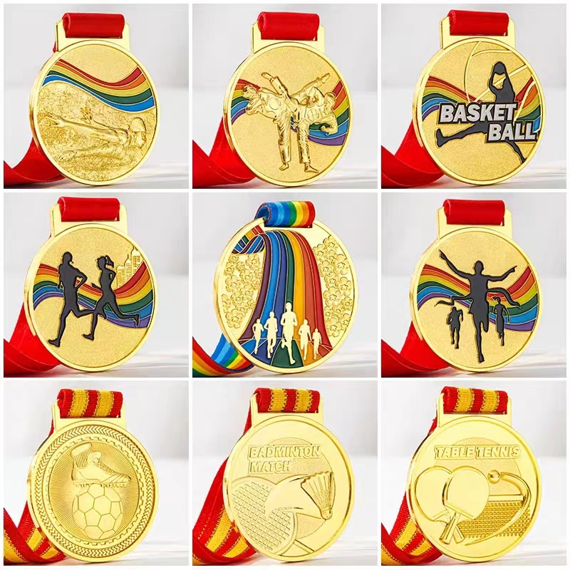 Wholesale Customized Awards Souvenir Metal Sports Trophy Zinc Alloy Sport Running Marathon Swimming Taekwondo Metal Medal