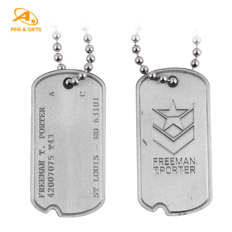 Shiny Nickle Plating for Machine Metal Ball Chain Xvideos Anodized in Bone Shape Silicone Rubber Ring Stainless Steel Dog Tag