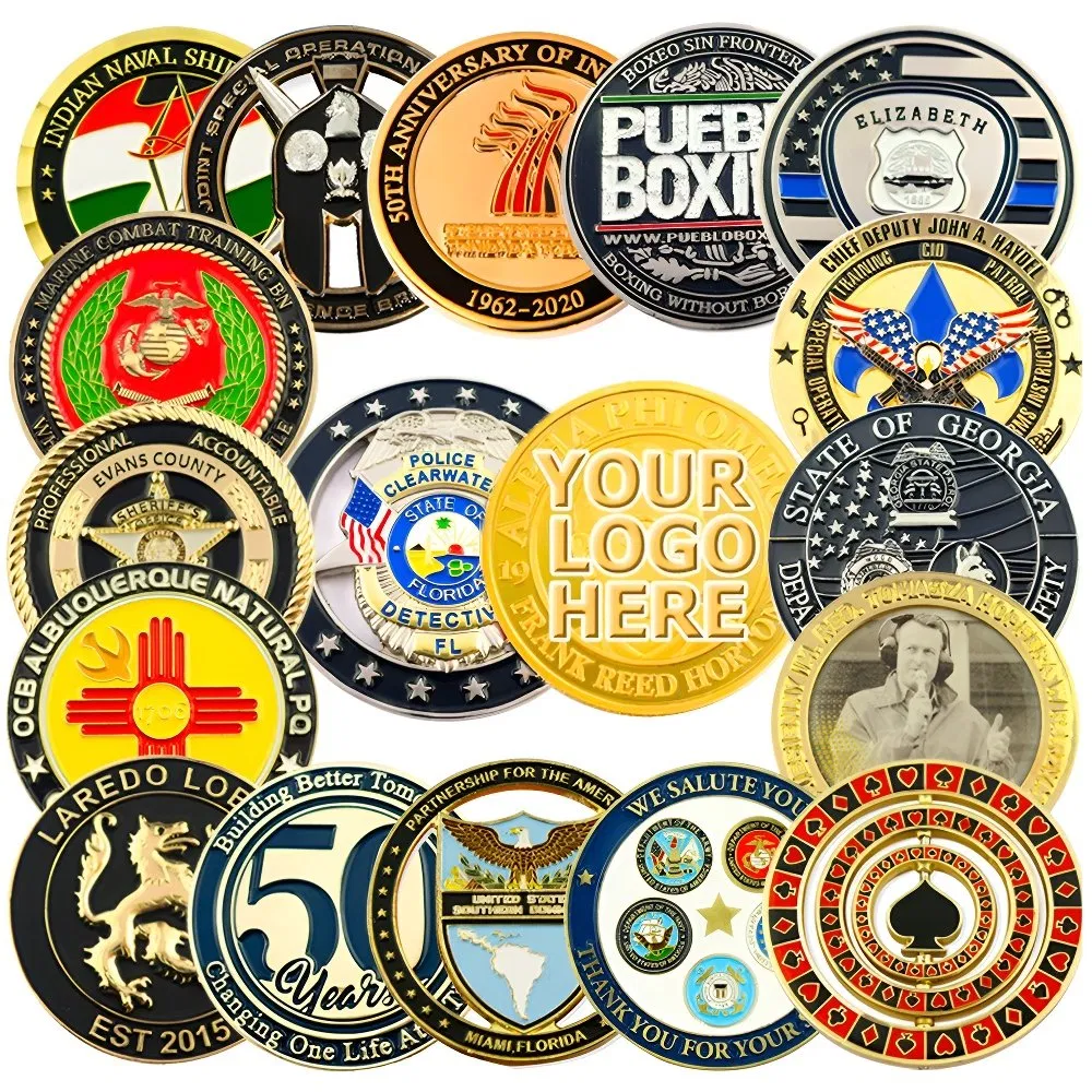 Custom Metal Craft Soft Enamel Military Souvenir Challenge Coin for Promotional Gift