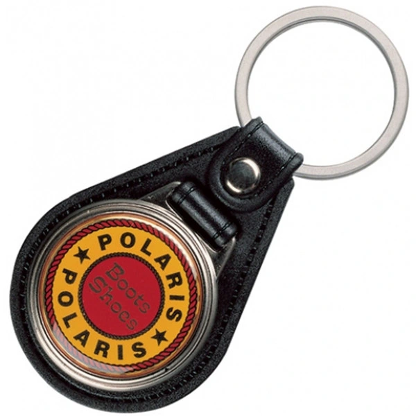 China Supplier Personalized Custom Metal Embossed Logo Genuine Leather Key Chain for Business Gift