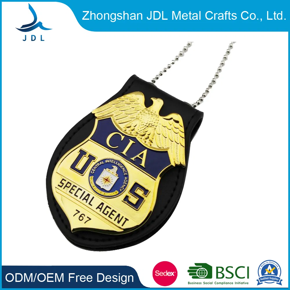 China Factory Custom Craft Personalized Sublimation Gift Logo Military Car Security Officer Enamel Lapel Pin Name Football Magnetic Metal Police Badges W Wallet