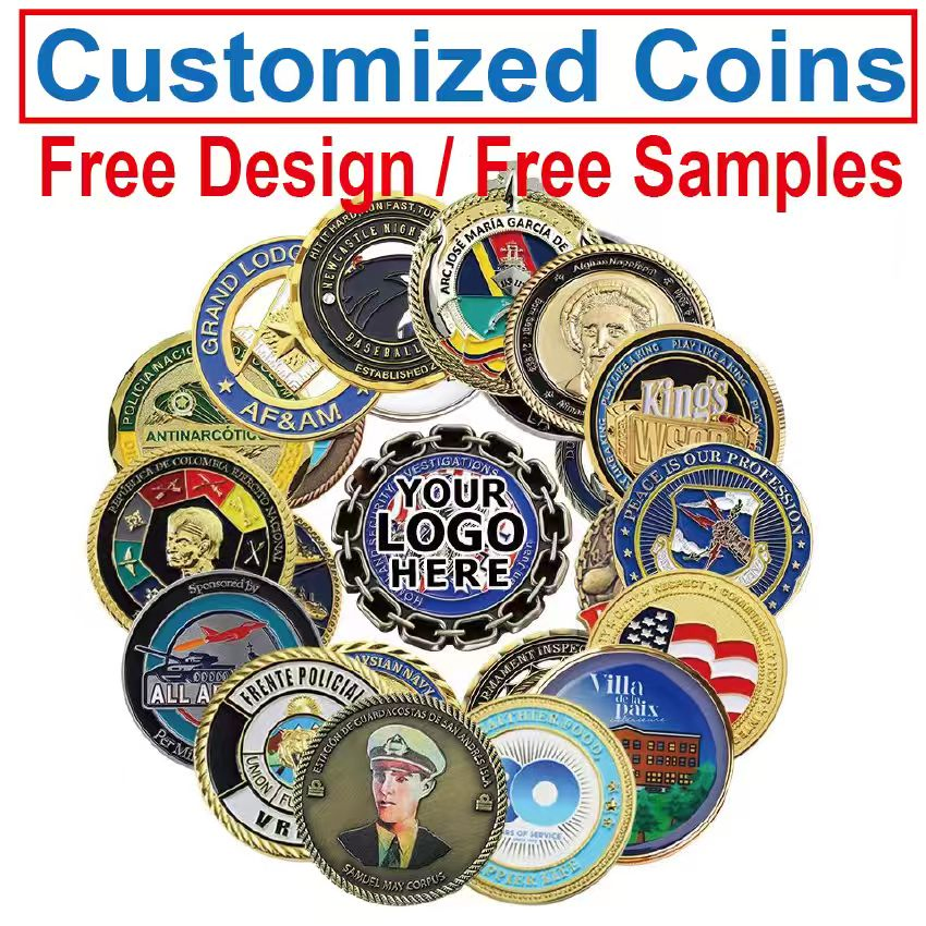 Wholesale Custom Coin Personalized CNC Carved Hard Soft Enamel Metal Challenge Coins