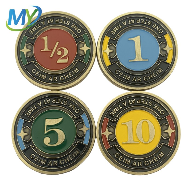 Factory Manufacturers Antique Brass Bronze Plated Commemorative Souvenir Gift Enamel Metal Challenge Coin No MOQ