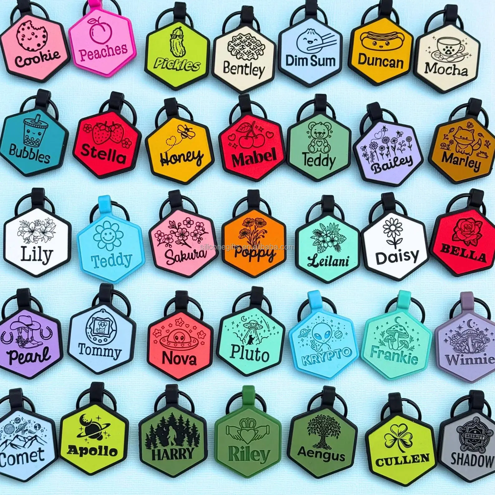 Custom Silicone Bone Dog Tag Personalized Pet ID Tag for Dogs