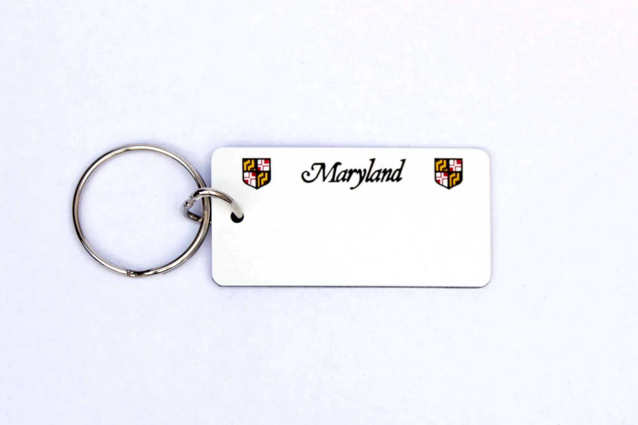 Wholesale Custom Promotional Tourist Souvenir 3D Embossed Metal Us State License Plate UV Printing Keychain